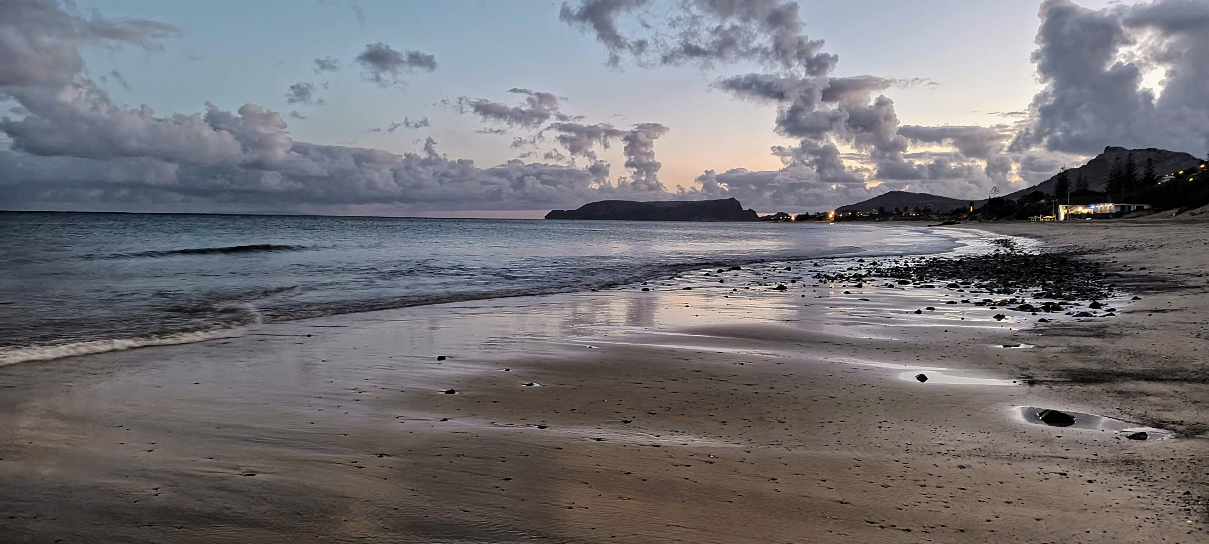 Early evening view of Porto Santo beach from Vila Baleira